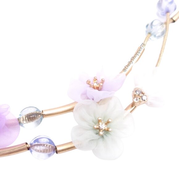 Lonna & Lilly Floral Necklace with Purple and White Accents - Picture 3 of 6